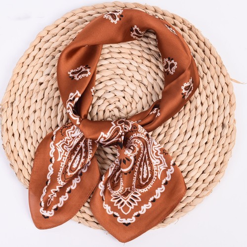 Square Satin Scarf Silk Feel Neckerchief Head Neck Wrap Paisley Bandanna 27"x27" - Picture 5 of 25