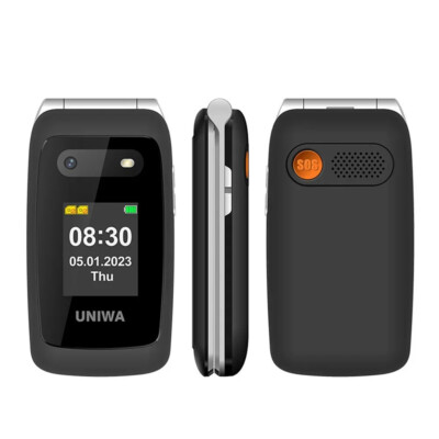 4G UNIWA V202T 1450mAh Flip Phone Seniors Large Buttons Dual Screen Handy