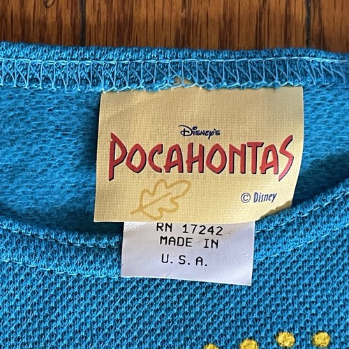 Brand New Vintage Disney Pocahontas Long Sleeve Shirt Kids Sz 6x Hhc Fun Factory - Picture 6 of 10