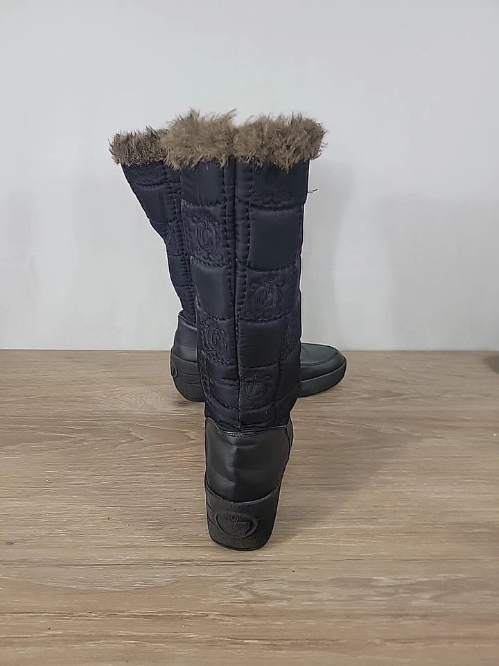 Juicy Couture Snow Flurry High Faux Fur Quilted Wedge Winter Boots Womens US 10 - Image 4 of 4