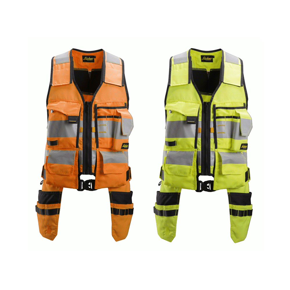 Snickers 4230 Hi-Vis Allround Work Toolvest: Class 1 - S-XXXL