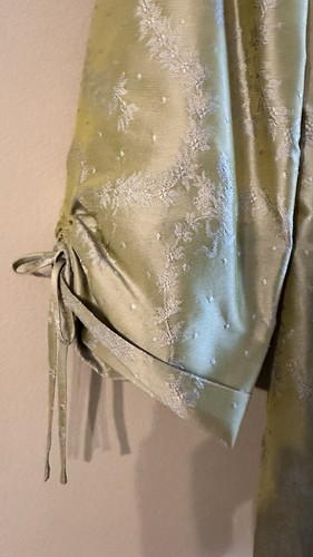 Noviello Bloom 2 Piece 100% Silk Skirt Suit Jacket/skirt Women Sz 8 Green - Picture 16 of 23