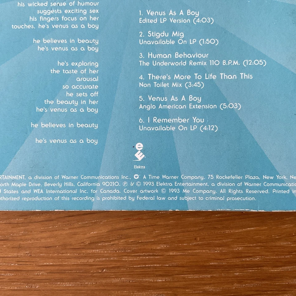 BJORK CD Venus As A Boy US American Import Elektra 66273-2 Digipak - Image 3 of 4