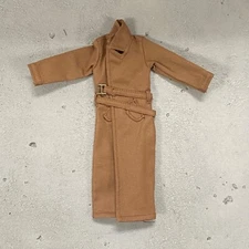 PB-MF-LTC2-BRN: Custom Brown Fabric Long Coat for 7" McFarlane WWE Action Figure