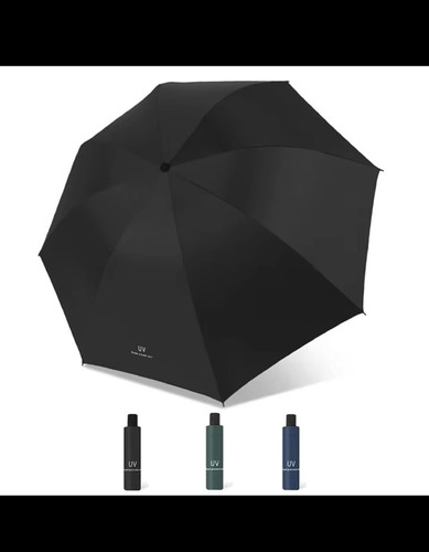 Taschengroßer starker Regenschirm blau, rot, grün, schwarz verstärktes Skelett - Bild 11 von 22