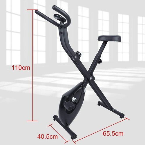Folding Magnetic Exercise Bike Indoor Fitness Trainer Height Adjustable Bicycle - Picture 10 of 56