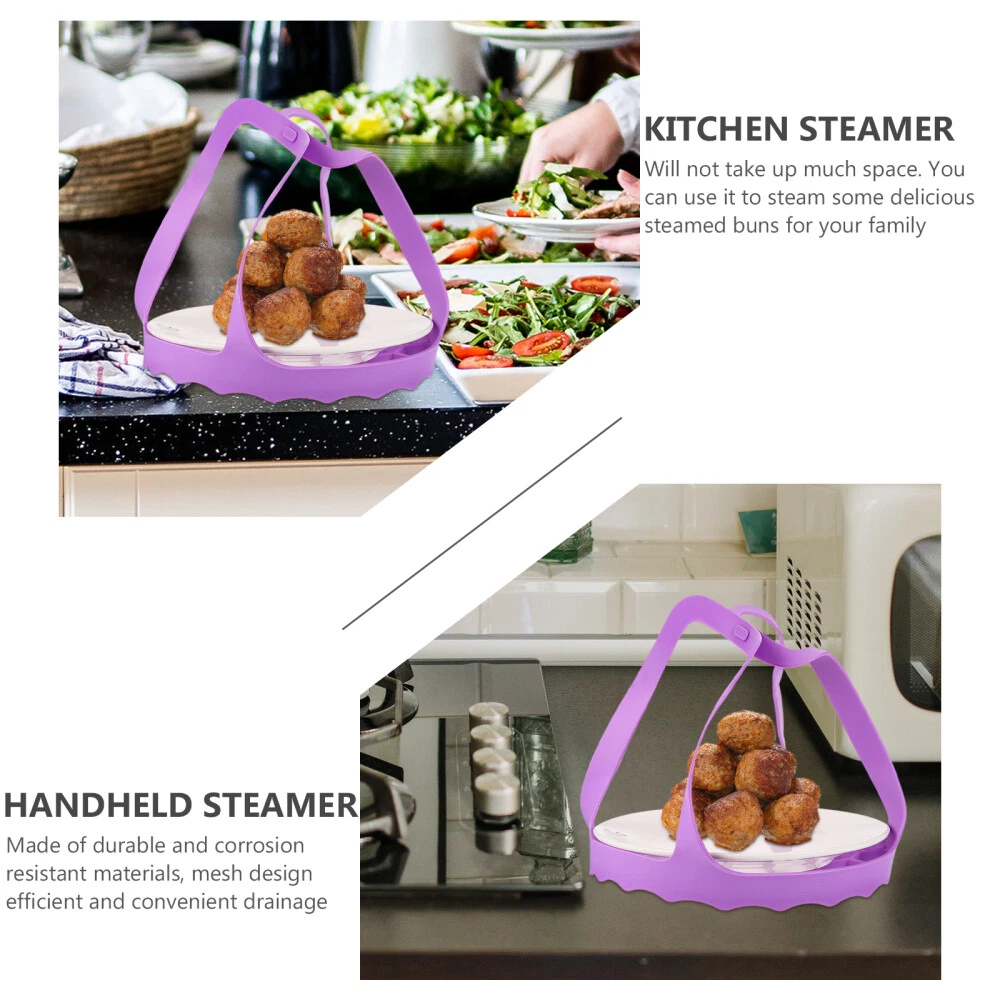 Silicone Egg Cooker Steamer Basket with Vegetable Drain Rack