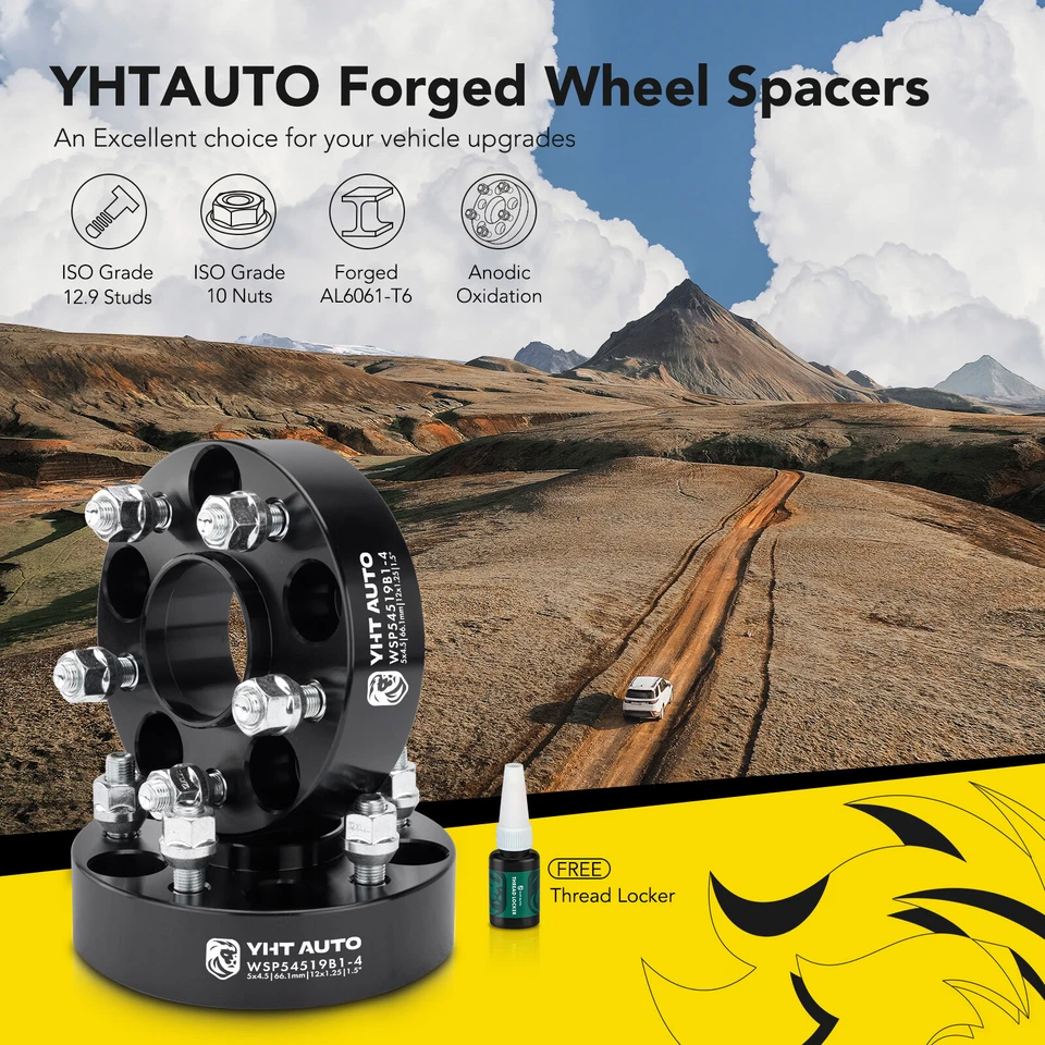 4 piezas espaciadores de rueda de 5x4,5" a 5x114,3 mm M12x1,25 66,1 mm 1,5" para Chevrolet Nissan Foto 2 de 4