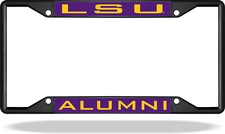 Louisiana State LSU ALUMNI Black License Plate Frame
