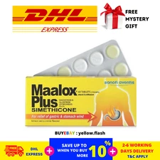 5 x 40 Tablets Maalox Plus Simethicone For Relief of Gastric & Stomach Wind