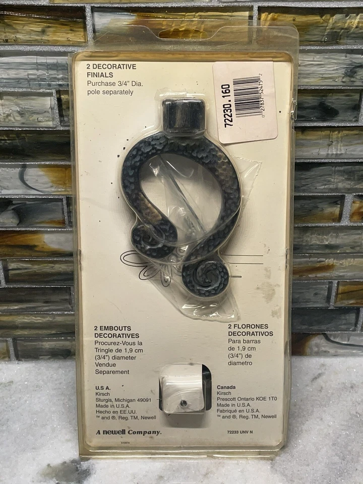 Vintage Kirsch Design Trends Two Decorative Finials New In Package Made In USA - Image 2 of 4
