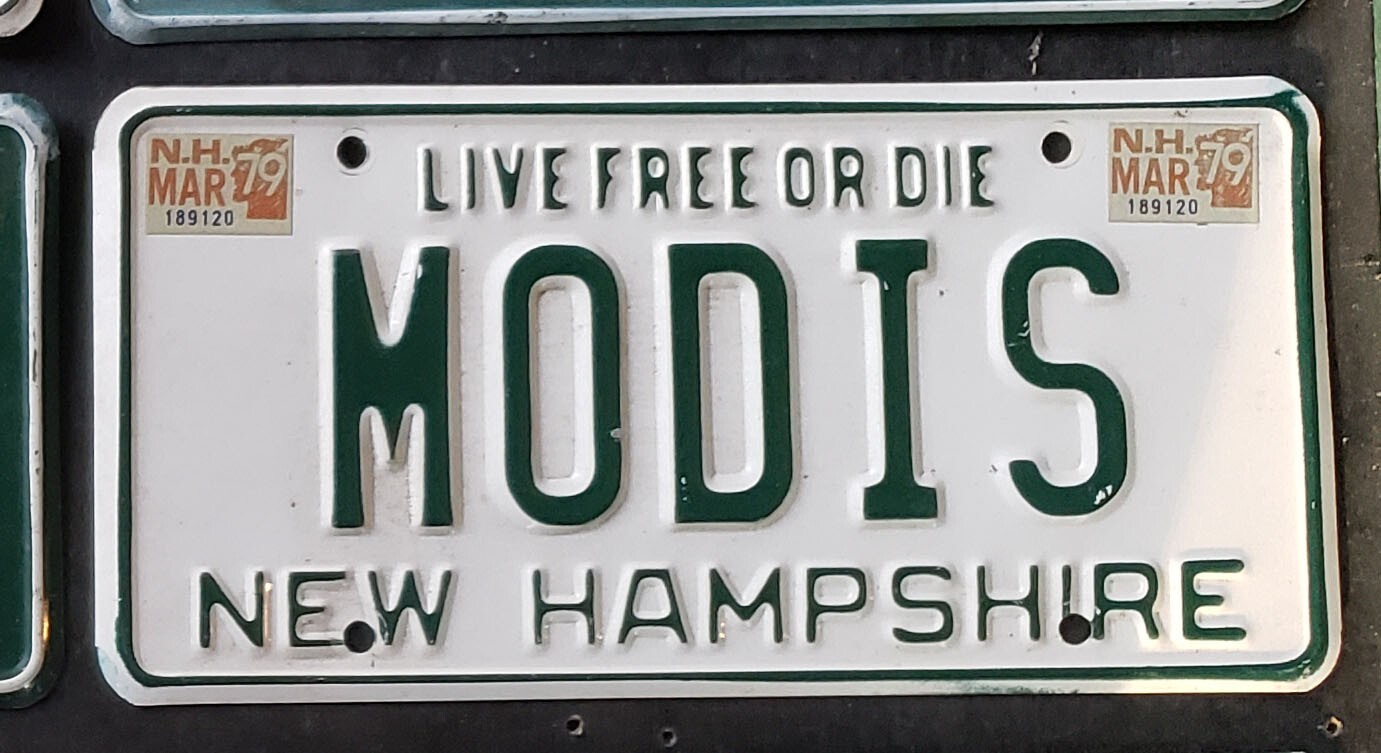 Modi Number Plate 1979 NEW HAMPSHIRE VANITY LICENSE PLATE MODIS MODERATE RESOLUTION ...