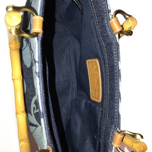Relic blue floral wooden handle bag EUC - Picture 5 of 15