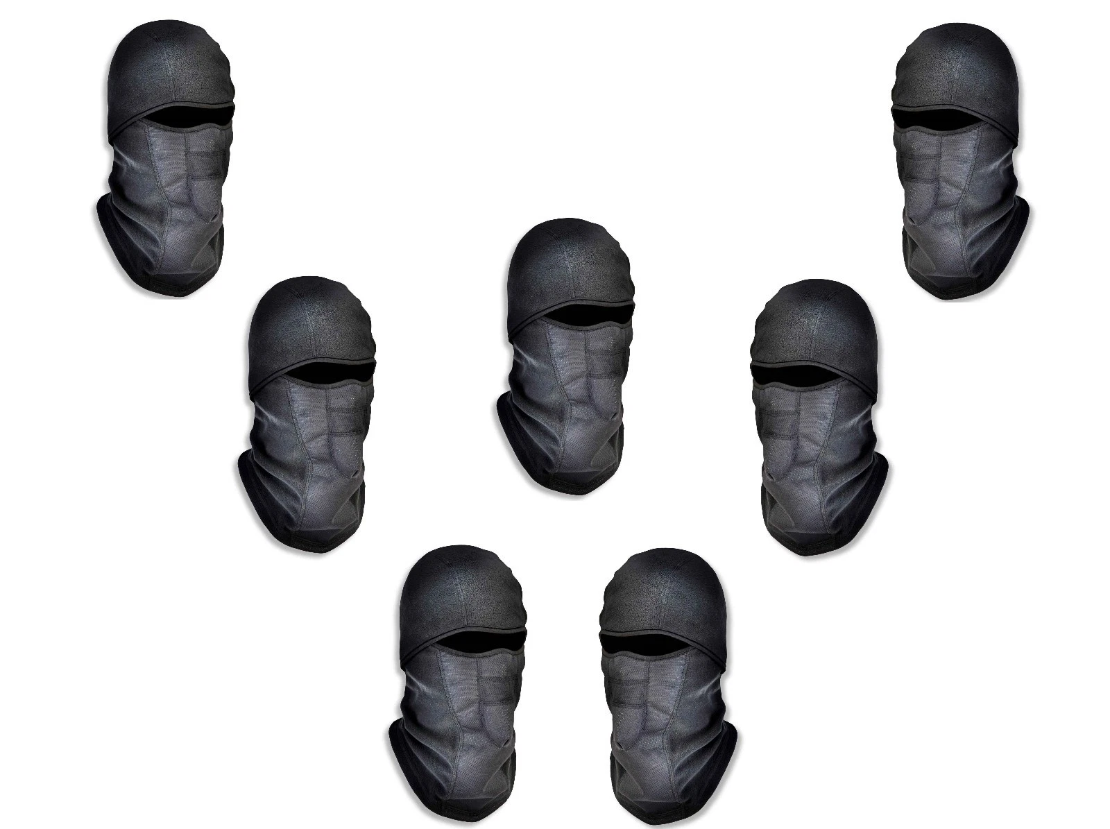 MOTORCYCLE BALACLAVA Full Face Ski Mask WindField Fleece Warm Head, 7 Pack
