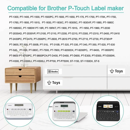 5PK TZe241 TZ241 Black on White Label Tape For Brother P-Touch PT-1830SC 3/4" - Picture 8 of 12