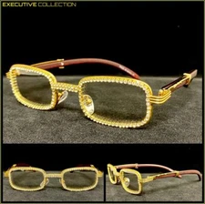 Men's Classy Sophisticated Retro Hip Hop Rapper Clear Lens EYE GLASSES Handmade!