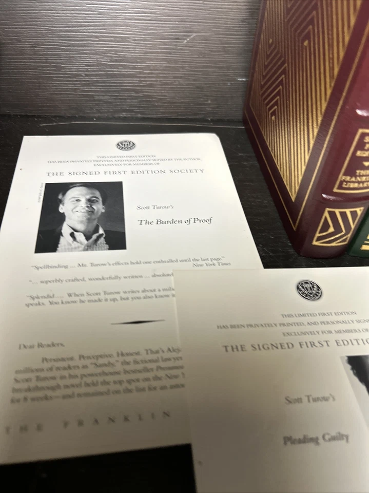 Franklin Library: Signed First Editions - Scott Turow Lot Of 4 / KAX Foto 2 de 4