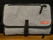 Skip Hop Portable Baby Changing Station, Cushioned Gray/Blue Diaper Changing Pad
