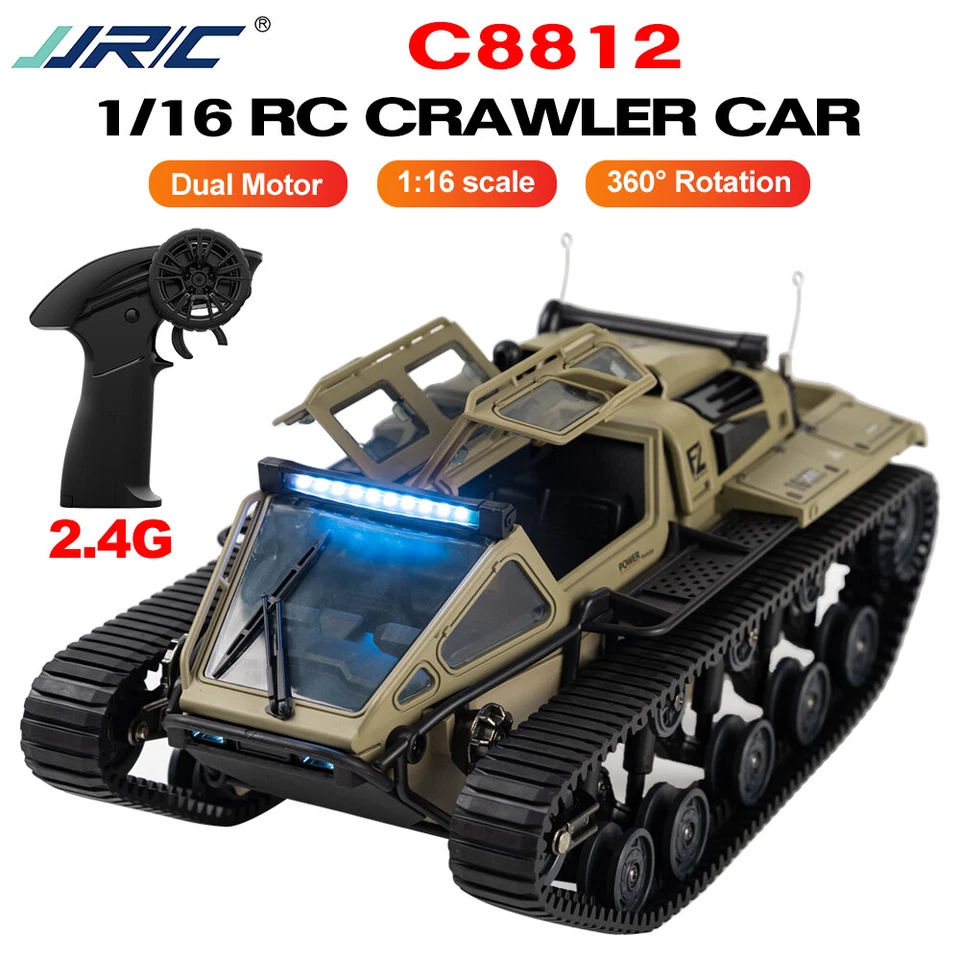 JJRC C8812 1/16 Drift Crawler Vehicle 360° Rotation Light RC Tracked Car - Image 2 of 4