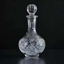 NEMAN Hand-Cut Crystal Decanter, 12 oz – Elegant Design with Stopper