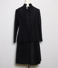 2 Pcs Vtg Women's GAYLE KIRKPATRICK NY Black Blazer Jacket & A-Line Dress Sz 12