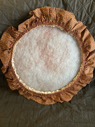 Wooden Framed Round Embroidery Danish Lace With Butterflies Vintage - Picture 3 of 4