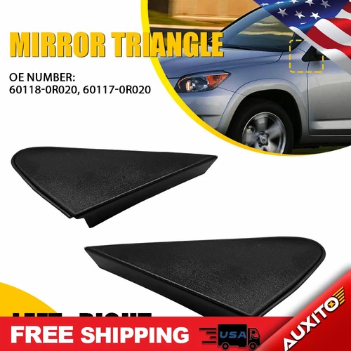 2Pcs Side Rearview Mirror Triangle Cover Corner Bezel For Toyota RAV4 2009-2012
