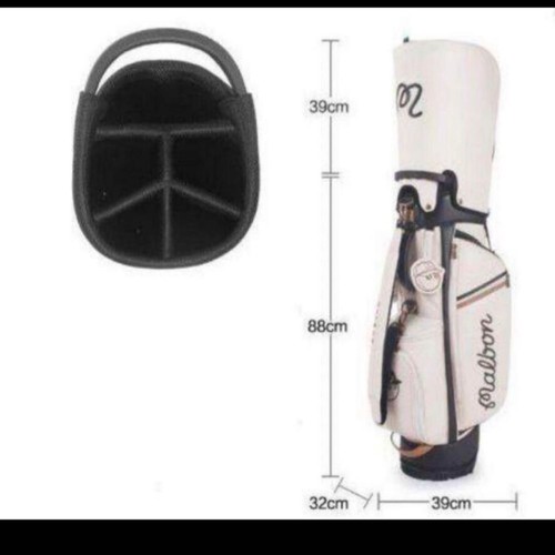 Malbon Golf Caddy Bag White artificial leather with 2 hood covers JP New 5way - Picture 5 of 6