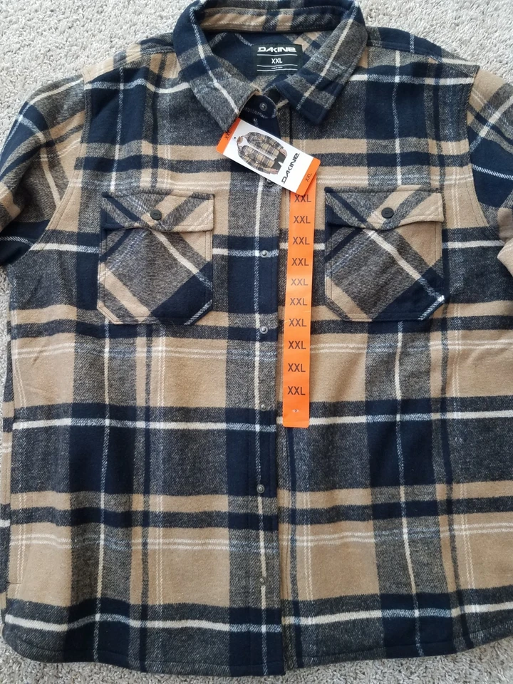 NUEVO Hombre Dakine Franela Camisa Chaqueta Forrada de Vellón Talla XXL Azul Beige Foto 4 de 4