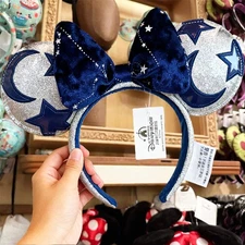 Disney- Parks Sorcerer Constellation Star & Moon Minnie Ear Bow Headband 2025