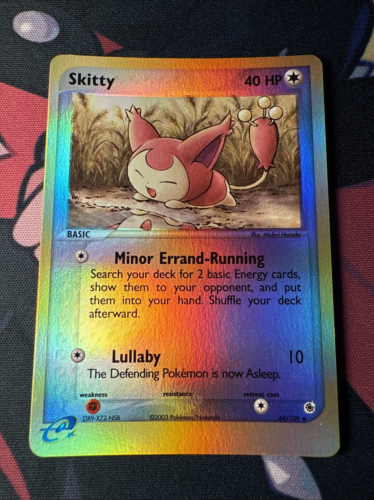 Pokémon Skitty Reverse Holo Card 44/109 Ruby & Sapphire Mint Condition
