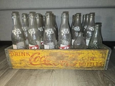 Rare Vintage Drink Coca Cola In Bottles Wooden Crate With Lo-Fi Coca Cola...