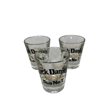 Jack Daniels Shot Glasses Old No. 7 Whiskey Barware Set of 3