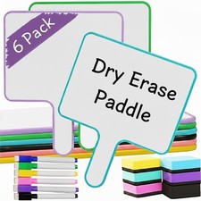 10''X 8'' Dry Erase Paddles with Markers  Erasers   Dry Erase Boards with Ha...