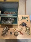 Vintage Costume Jewelry Lot and Jewerly Box