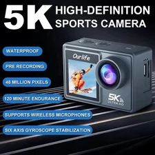 MTR40 4K Action Camera 5X Zoom 170°Waterproof WiFi Touchscreen Sports Cam SD32gb