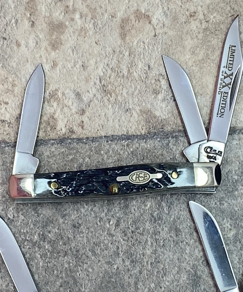 Case XX 6333 SS POCKET KNIFE LOT OF 3- Red, Autumn, Black Bone-unsharpened-1990s - Image 2 of 4