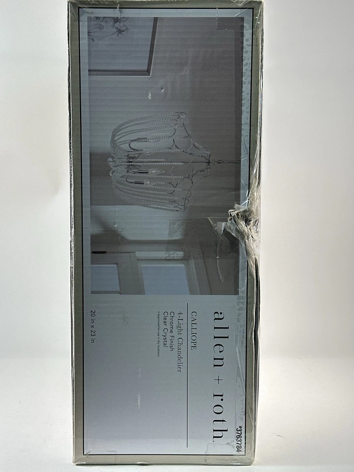 Allen + Roth Calliope 4-Light Chandelier-Chrome Semi-flush Mount Light -New Foto 2 de 3