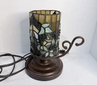 VTG Tiffany Style Stained Glass  Tube Night Light