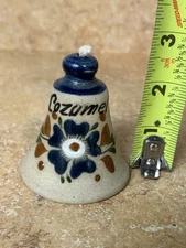 Tonala Bell Mexican Pottery Folk Art Stamped Cozumel Hand Made in Mexico
