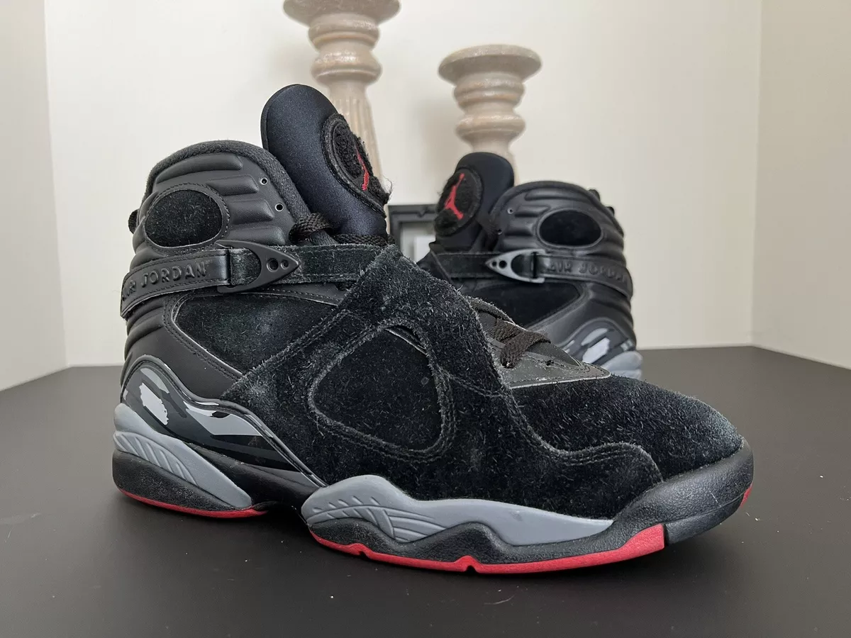 NIKE Air Jordan 8 Retro Black Cement Bred Size 10 305381-022 Black Red