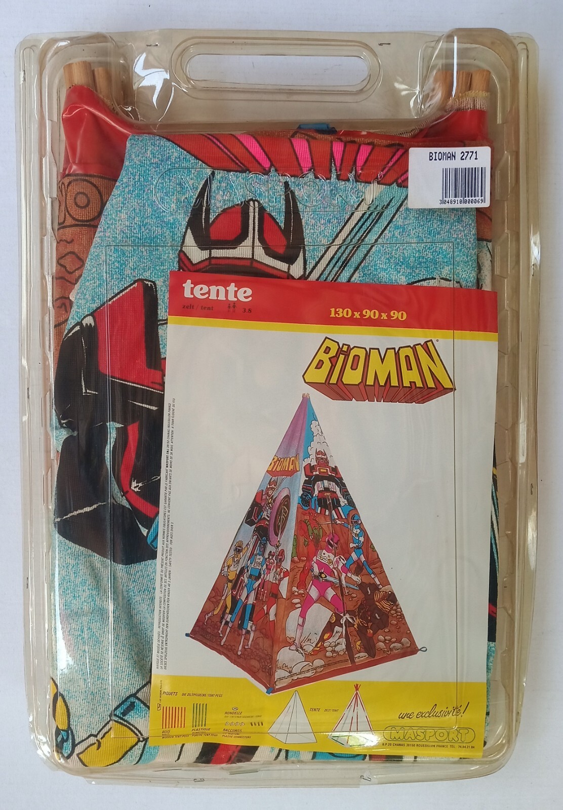 Tente Bioman rare pour enfants Masport vintage en état neuf d'origine