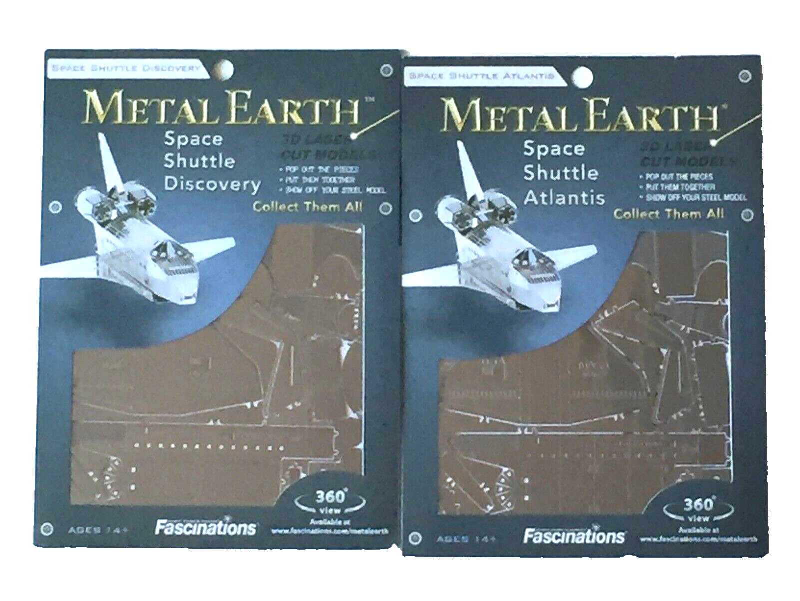 Fascinations Metal Earth NASA Space Shuttle Discovery & Atlantis 3D Steel Model