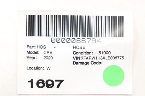 2017 - 2022 HONDA CR-V HVAC AC HEATER WATER OUTLET HOSE TUBE PIPE LINE OEM - Picture 9 of 9