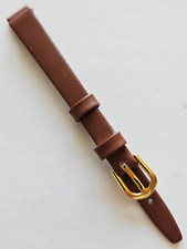 10mm - Tan / Smooth Leather Watch Band -  Gold Buckle 