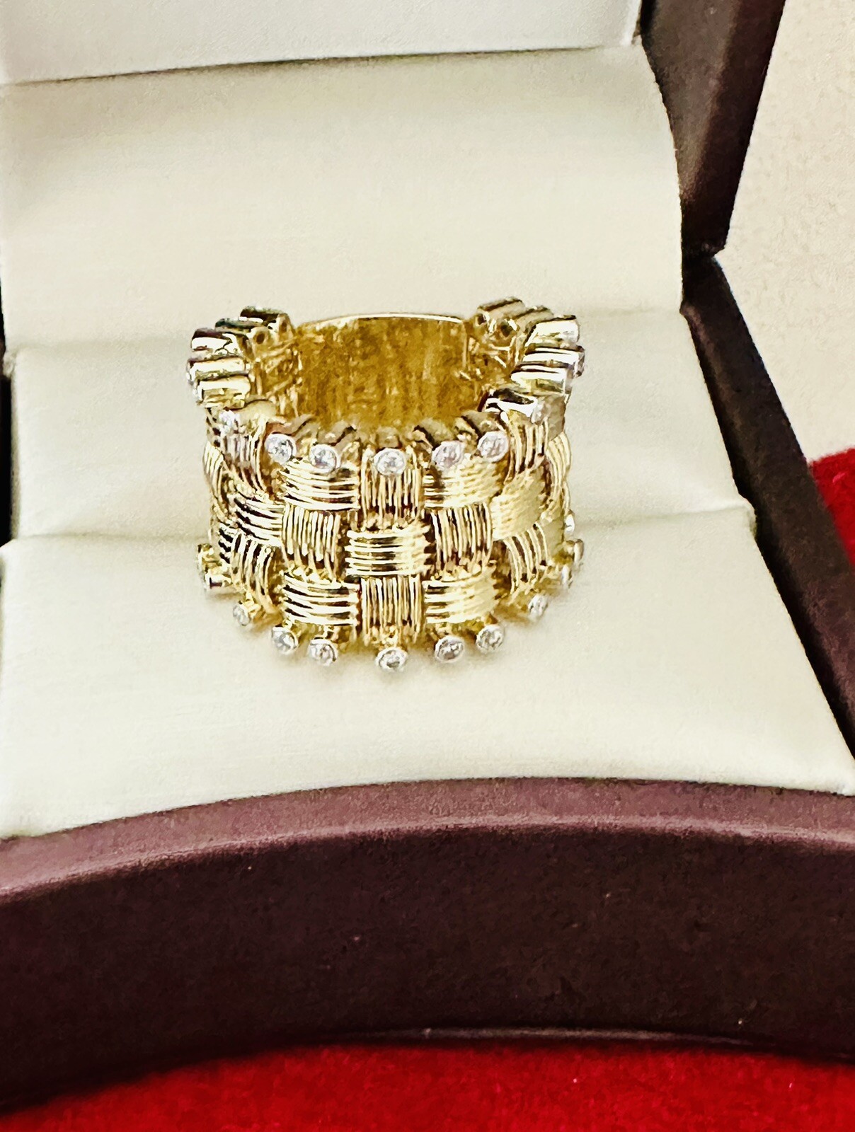 Ladies 18k Yellow Gold Roberto Coin Appassionata Diamond Ring ~ Size 6 - Image 2