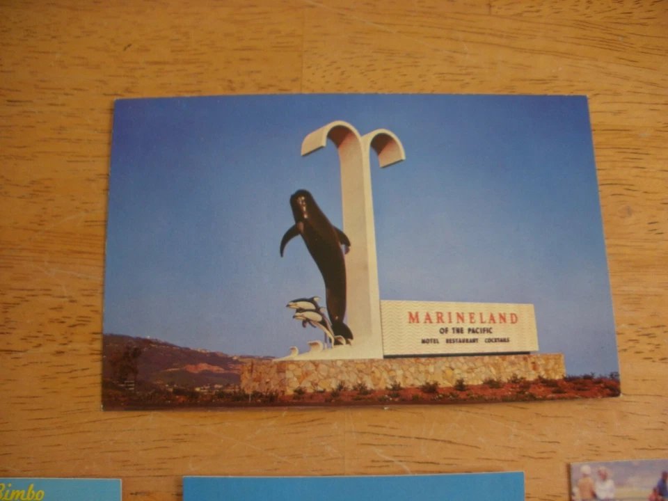 Lote de 6 postales Marineland años 60 buzo ballenas delfines Palos Verdes CA Foto 2 de 4