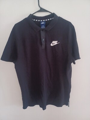 Nike Men's Polo Shirt Size Small Black Short Sleeve Embroidered