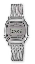 Casio Women's Digital Stainless Steel Mesh Band Watch LA670WEM-7D | Retro Elegan