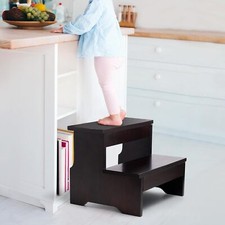Wooden 2-Step Step Stool - Adult Heavy Duty 2...